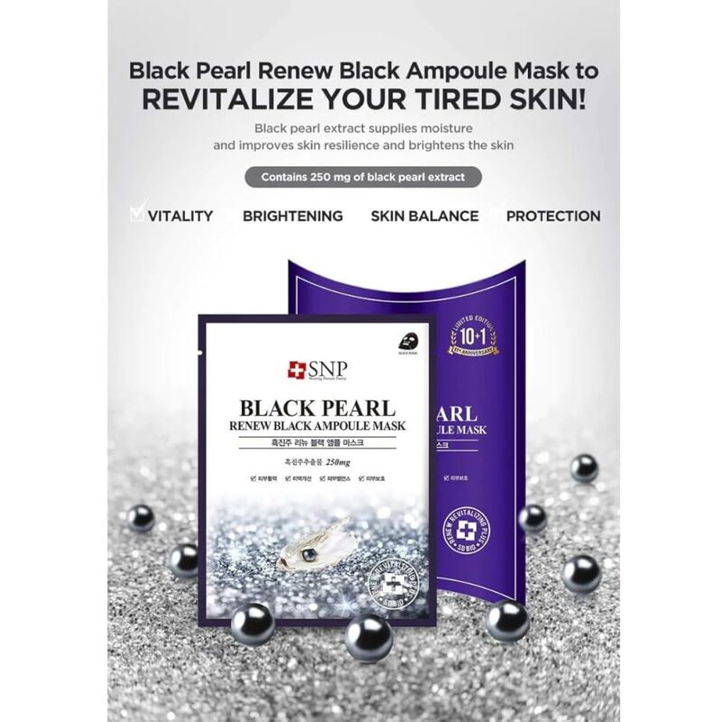 Alternative view of Snp Black Pearl Renew Black Ampoule Mask 25Ml