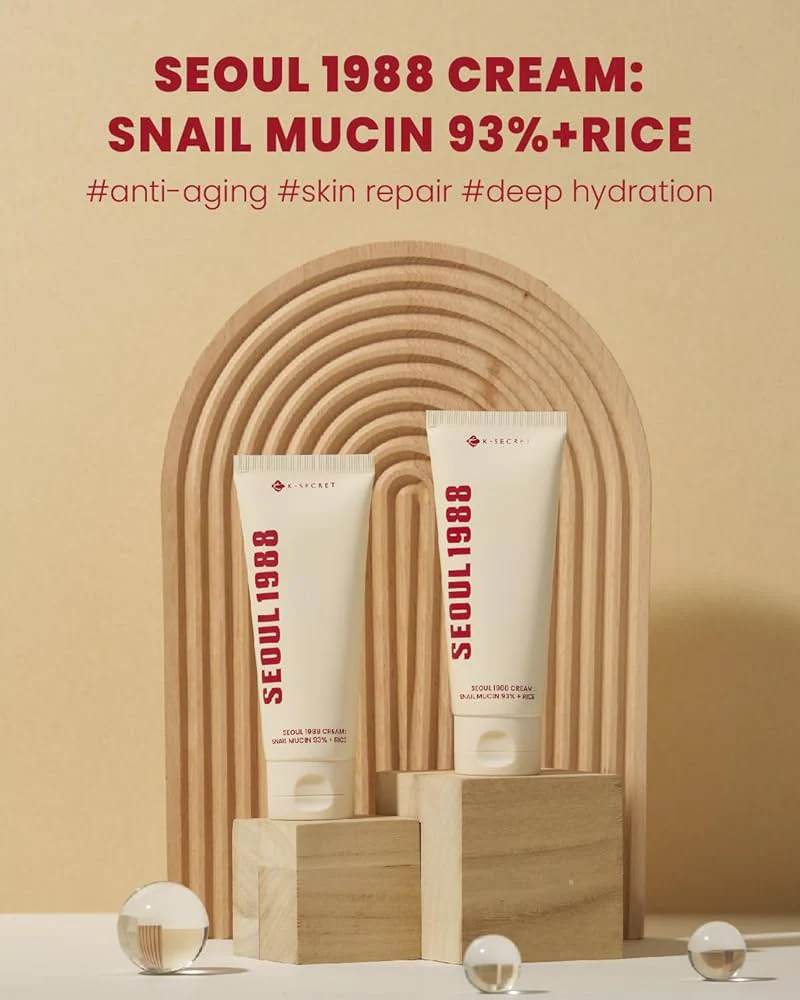 K-SECRET SEOUL 1988 Cream: Snail Mucin 93% + Rice 100ml - Image 2