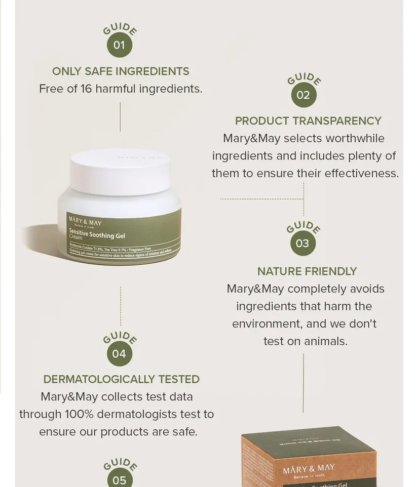 Mary&May Sensitive Soothing Gel Blemish Cream 70G - Image 2