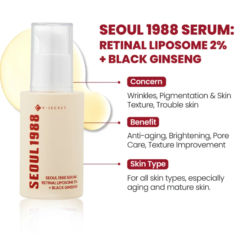 Alternative view of K-SECRET SEOUL 1988 Serum : Retinal Liposome 2% + Black Ginseng 30ml