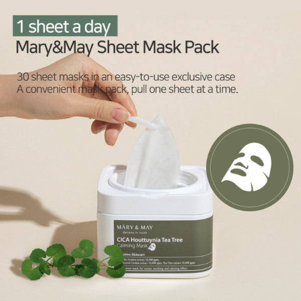 Alternative view of Mary&May Cica Houttuynia Tea Tree Calming Mask 30Pcs