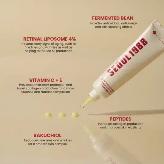 K-SECRET SEOUL 1988 Eye Cream: Retinal Liposome 4% + Fermented Bean 30ml - Image 4