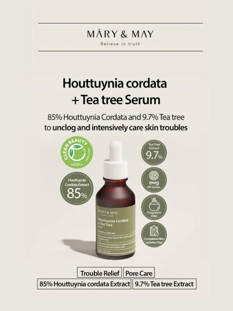 Mary & May Houttuynia Cordata +Tea Tree Serum 30ml - Image 2